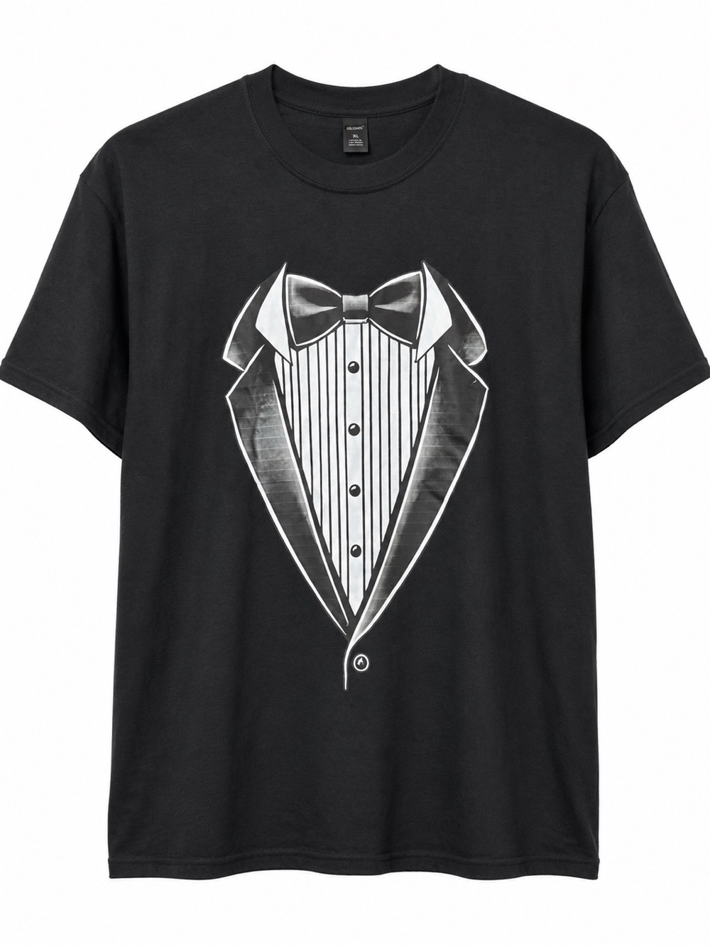 Source Unknown Black Tuxedo Graphic Short Sleeve Tee